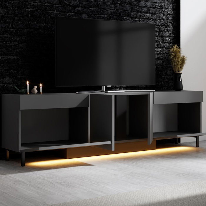 Hanah Home Paris Soporte para TV Antracita con Iluminación LED Hanah Home Paris Soporte para TV Antracita con Iluminación LED
